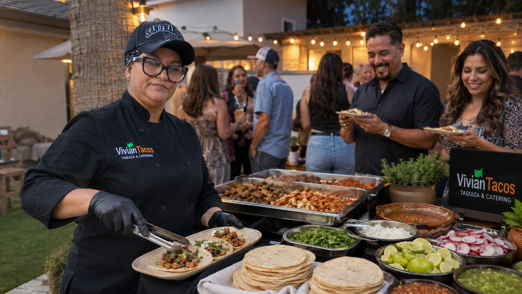 Taquiza catering table